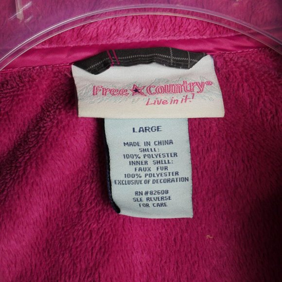 Free Country Girls Size L Hooded Winter Jacket Gray Pink - Picture 4 of 14